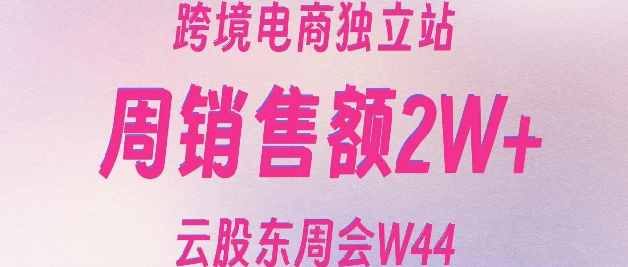 单周2w+,外链发力|跨境电商独立站真实个卖驴嫂云股东周会W44(1030-1105)