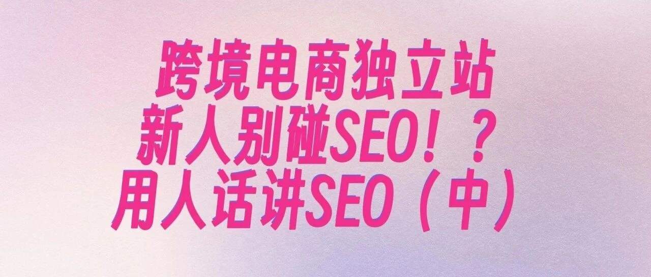 跨境电商独立站新人别碰SEO?!用人话讲清楚SEO(中)SEO新人宝典(6)
