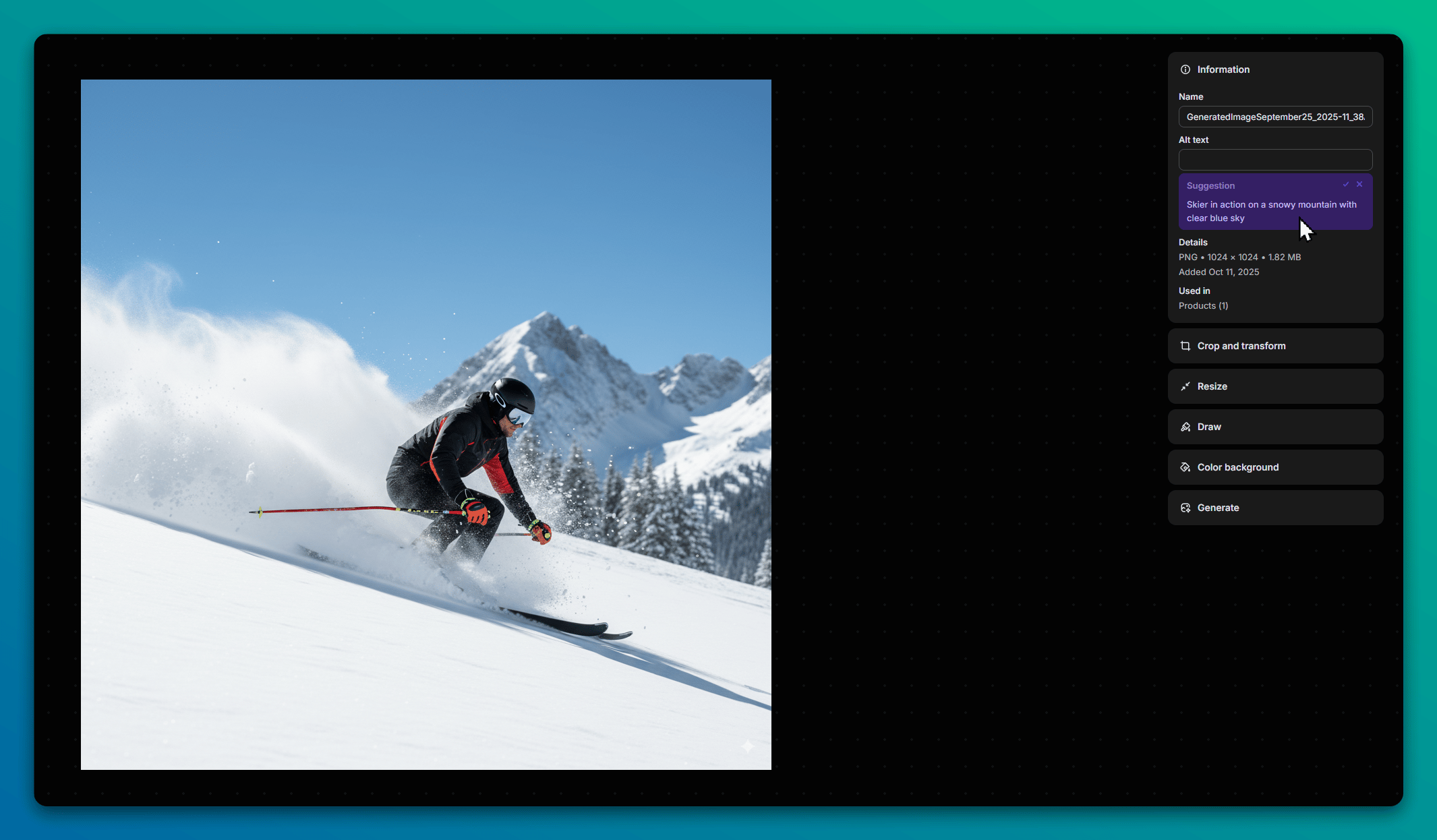 shopify AI Alt text features