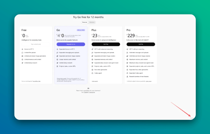 chatgpt go 12 month free