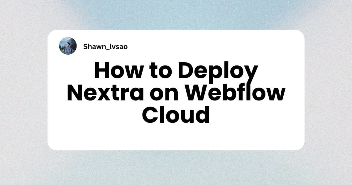 How to Deploy Nextra on Webflow Cloud logo Image
